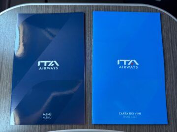 Ita Airways Business Class Airbus A330 900neo Menuekarten