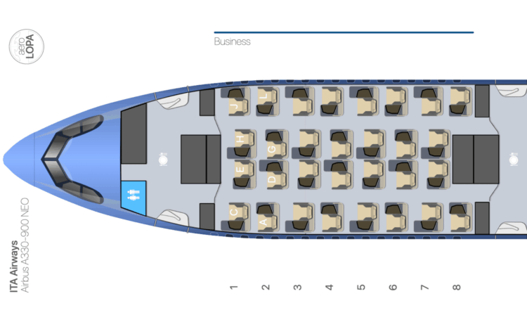 Ita Airways Business Class Airbus A330 900neo Sitzplan