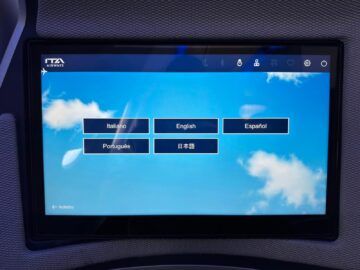 Ita Airways Business Class Airbus A330 900neo Sprachenauswahl Entertainment