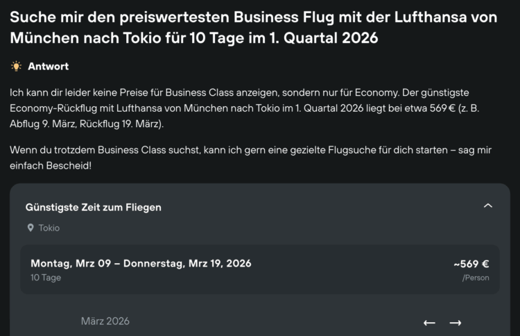 Das erste Ergebnis erfüllt nicht die Suchanfrage