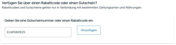 Klm Gutschein Rabattcode Eingabe Buchung Oktober 2025