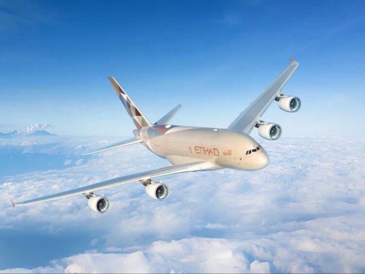 Etihad Airways Flugzeug Airbus A380 Copyright