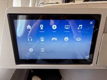 Lufthansa Aribus A350 Ex Pal Business Class Entertainment Monitor Menue