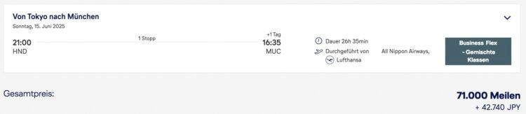 Lufthansa Miles And More Buchung Tokyo Osaka München Praemienflug Business Class