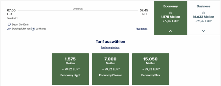 Miles And More Praemienflug Lufthansa Economy Class Frankfurt Nuernberg