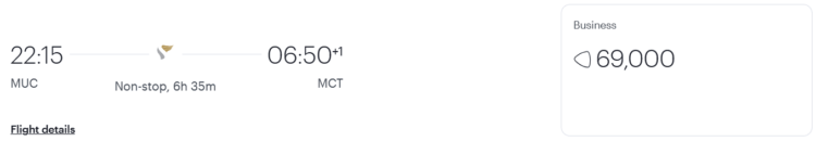 Qatar Airways Privilege Club Praemienflug Oman Air Business Class Muenchen Muskat