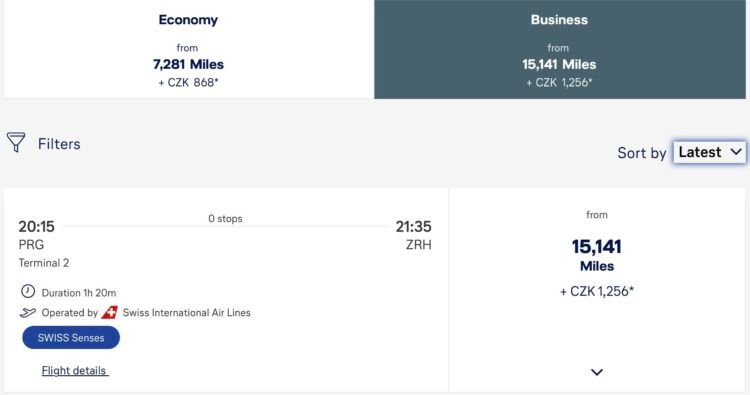 Swiss Airbus A350 Swiss Senses Miles And More Verfuegbarkeiten Zuerich Prag November 2025