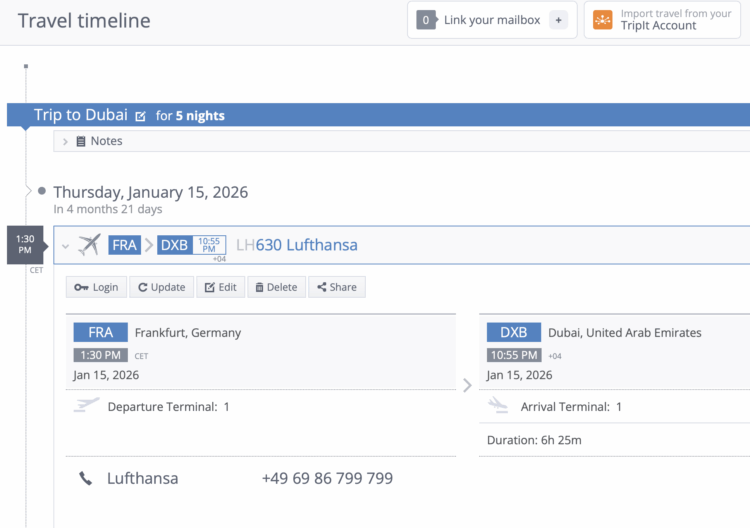 Awardwallet Flugbuchungen