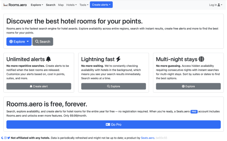 Rooms.aero Startseite