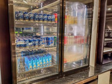 Singapore Airlines Silverkris Business Class Lounge Terminal 3 Singapur Drinks Kuehlschrank
