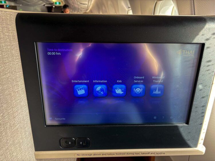 Thai Airways Airbus A350 900 Royal Silk Business Class Entertainment