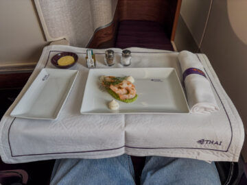 Thai Airways Airbus A350 900 Royal Silk Business Class Essen Entree