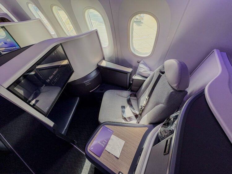 Air New Zealand Boeing 787 9 Neue Business Premier Class Fensterplatz Sicht Oben