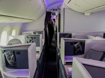 Air New Zealand Boeing 787 9 Neue Business Premier Class Kabine Gang Nach Hinten