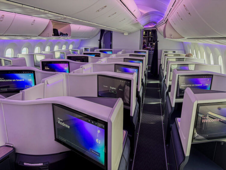 Air New Zealand Boeing 787 9 Neue Business Premier Class Kabine Hinten