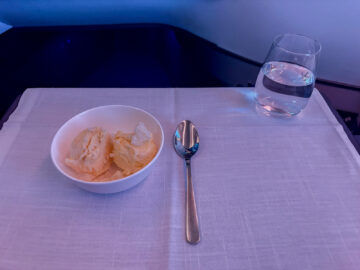 Air New Zealand Boeing 787 9 Neue Business Premier Class Nachspeise Dessert