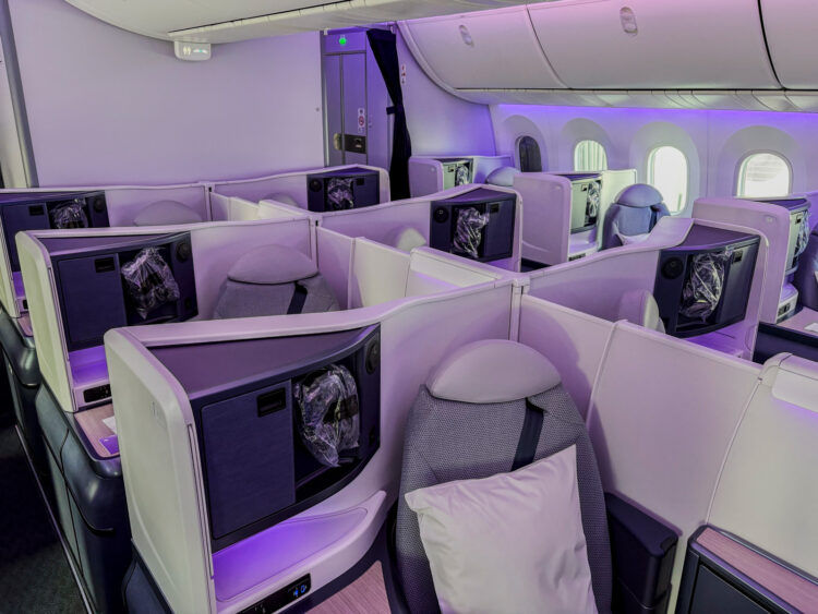 Air New Zealand Boeing 787 9 Neue Business Premier Class Sitze Gang Mitte