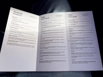 Air New Zealand Boeing 787 9 Neue Business Premier Class Speisekarte