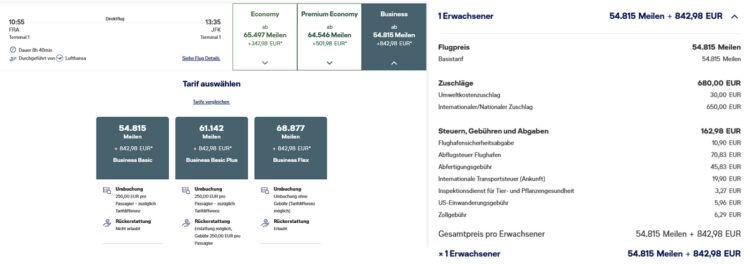Miles And More Praemienflug Lufthansa Business Class Frankfurt New York Juli 2026