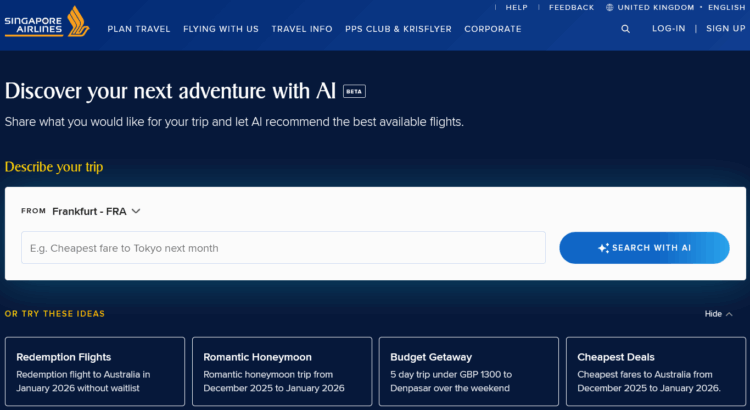 Singapore Airlines Krisflyer Flight Recommender Ai