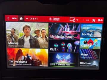 Turkish Airlines Airbus A350 900 Business Class Entertainment Menu