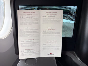 Turkish Airlines Airbus A350 900 Business Class Weinkarte