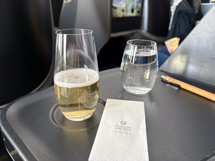 Turkish Airlines Airbus A350 900 Business Class Welcome Drink