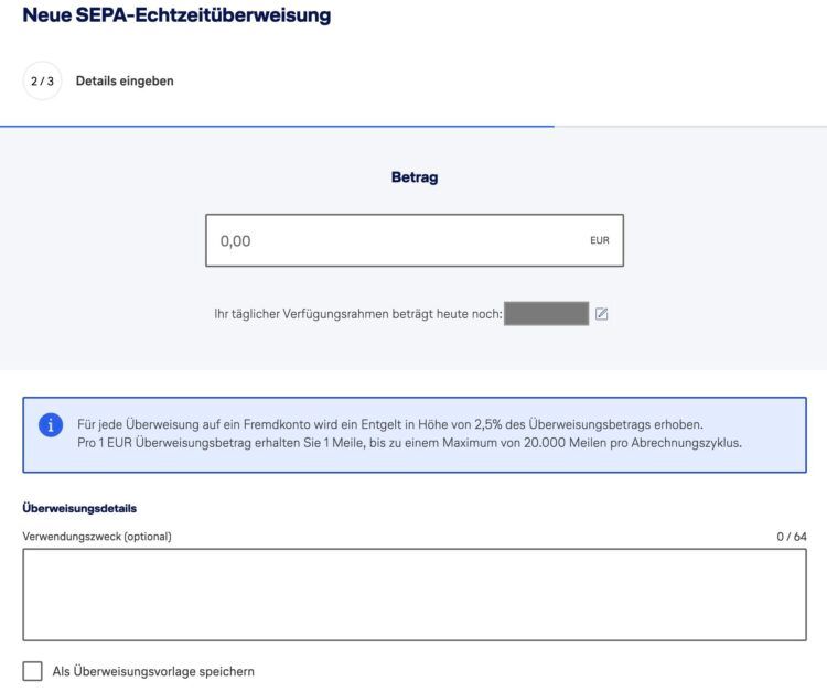 Miles And More Kreditkarte Ueberweisungsservice Neue Sepa Ueberweisung Betrag