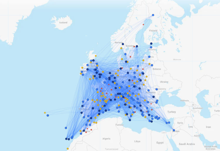 Ryanair Streckennetz Maerz 2026 Flightconnections