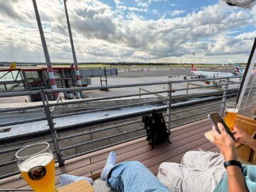 Lufthansa Senator Lounge Terrasse Flughafen Hamburg