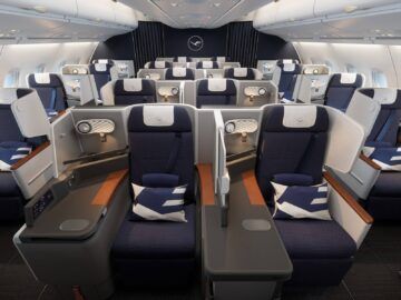 Lufthansa Airbus A380 Neue Business Class Kabine Oben Copyright