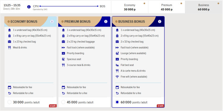 Eurobonus Praemienflug Sas Business Class Kopenhagen Boston