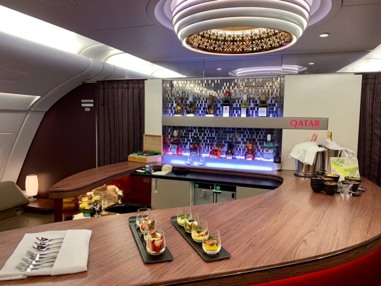 qatar airways first class a380 bar 1