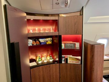 qatar airways first class a380 snackbar